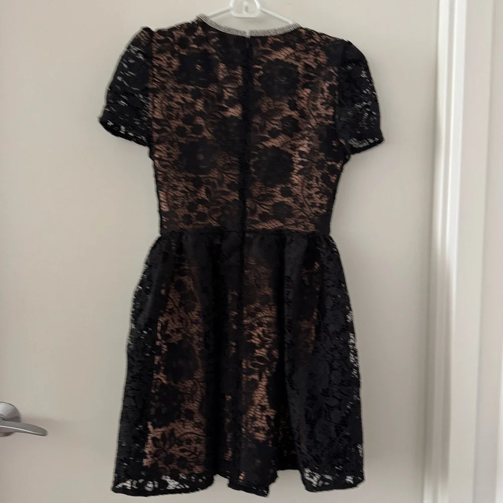 Self portrait Black cord Lace Dress Size UK 8 - Picture 4 of 6